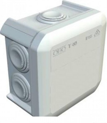 Распред. коробка OBO T40 (Германия) 90x90x52 мм, IP65 (с вводом) 